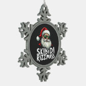 Skibidi Rizzmas Grappige Gen Alpha Slang Kerstmis Tin Sneeuwvlok Ornament (Links)