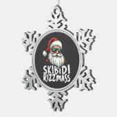 Skibidi Rizzmas Grappige Gen Alpha Slang Kerstmis Tin Sneeuwvlok Ornament (Rechts)