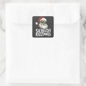 Skibidi Rizzmas Grappige Gen Alpha Slang Kerstmis Vierkante Sticker (Tas)