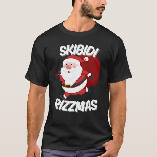Skibidi Rizzmas Grappige Kerstman Kerstmis T-shirt (Voorkant)