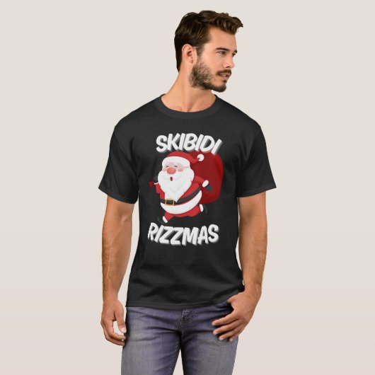 Skibidi Rizzmas Grappige Kerstman Kerstmis T-shirt (Voorkant volledig)