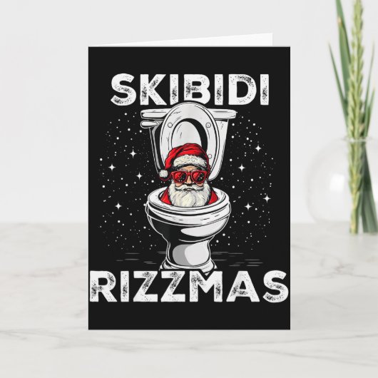 Skibidi Rizzmas Grappige Toilet Sinterklaas Witte  Kaart (Voorkant)