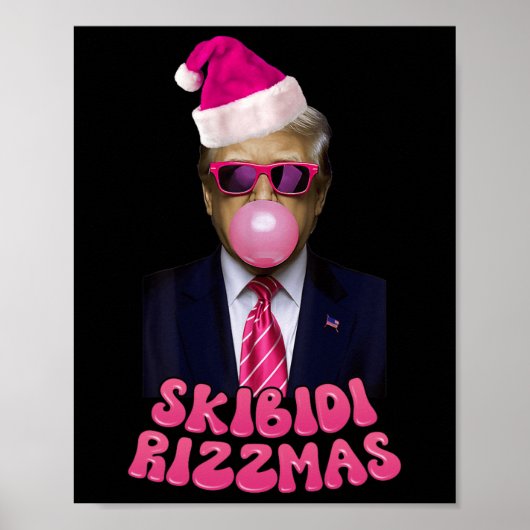 Skibidi Rizzmas Kerst Roze Trump Bubble Gum Ch Poster (Voorkant)