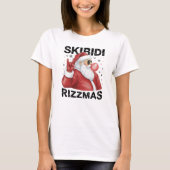 Skibidi Rizzmas Kerstman Grappig Kerst Wit T-shirt (Voorkant)