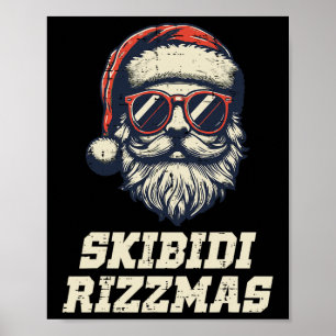 Skibidi Rizzmas Kerstman Grappig Kerstmis Jongens Poster