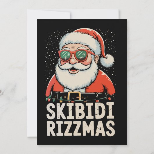 Skibidi Rizzmas Kerstman Rizz Kerstmis Xmas Feestd Feestdagenkaart (Voorkant)