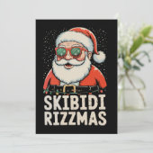 Skibidi Rizzmas Kerstman Rizz Kerstmis Xmas Feestd Feestdagenkaart (Staand voorkant)