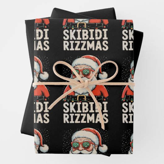 Skibidi Rizzmas Kerstman Rizz Kerstmis Xmas Feestd Inpakpapier Vel (In situ)