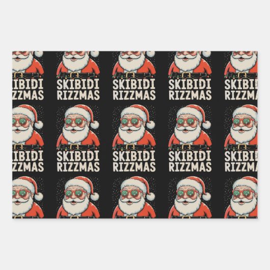 Skibidi Rizzmas Kerstman Rizz Kerstmis Xmas Feestd Inpakpapier Vel (Voorkant)