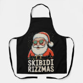 Skibidi Rizzmas Kerstman Rizz Kerstmis Xmas Vakant Schort (Voorkant)
