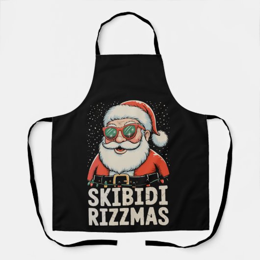 Skibidi Rizzmas Kerstman Rizz Kerstmis Xmas Vakant Schort (Voorkant)