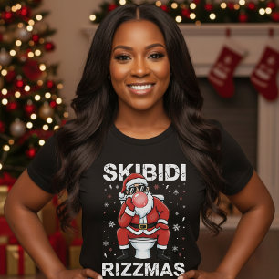 Skibidi Rizzmas Kerstman Toilet Grappig Kerstfeest T-shirt