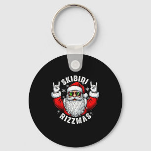 Skibidi Rizzmas Kerstman Zonnebril Grappige Kerstm Sleutelhanger