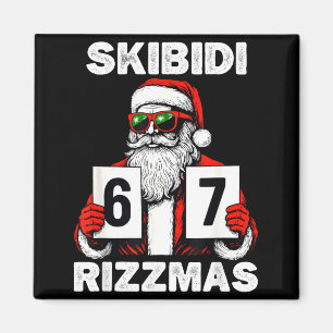 Skibidi Rizzmas Kerstmis 6 7 Grappige Kerstman Magneet