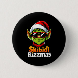 Skibidi Rizzmas Kerstmis Rizz Elf Grappige Kerstmi Ronde Button 5,7 Cm