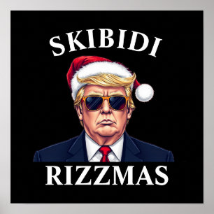 Skibidi Rizzmas maken kerst weer geweldig Kerstmis Poster