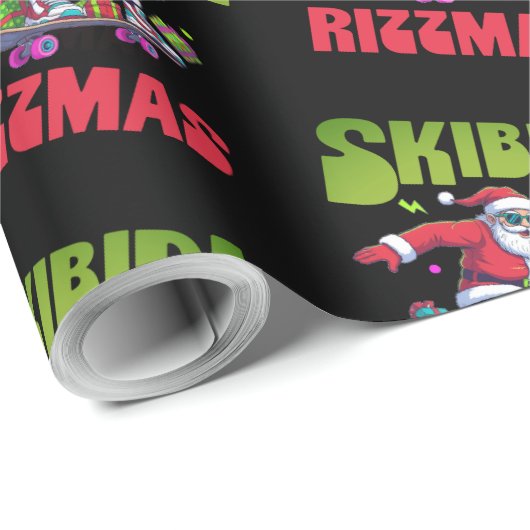 Skibidi Rizzmas Santa on his Skate  Cadeaupapier (Rol Hoek)