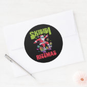 Skibidi Rizzmas Santa on his Skate Ronde Sticker (Envelop)