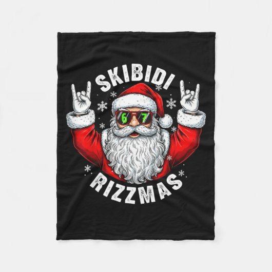 Skibidi Rizzmas Santa Sungles Funny Christmas Men Fleece Deken (Voorkant)
