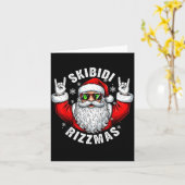 Skibidi Rizzmas Santa Sungles Funny Christmas Men  Kaart (Gele Bloem)