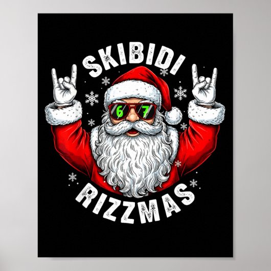 Skibidi Rizzmas Santa Sungles Funny Christmas Men  Poster (Voorkant)