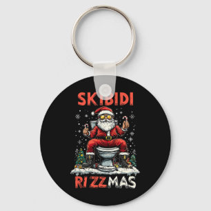 Skibidi Rizzmas Santa Toilet Grappige Kerstmis Sleutelhanger