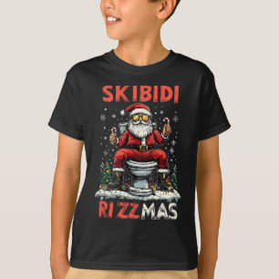 Skibidi Rizzmas Santa Toilet Grappige Kerstmis T-shirt