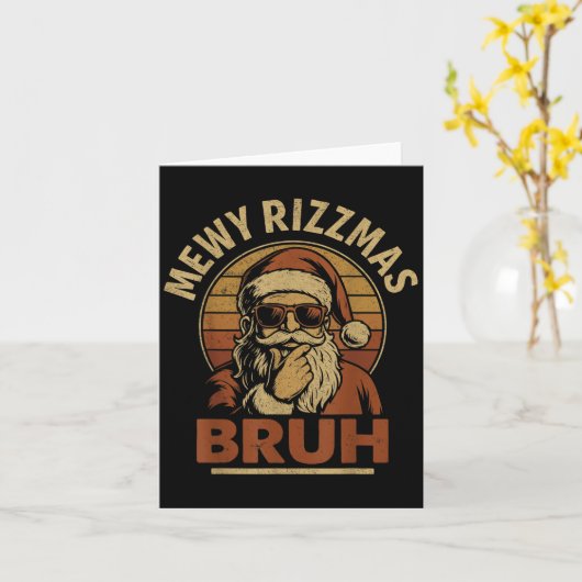 Skibidi Rizzmas Shirt Voor Mannen, Rizzler Santa M Kaart (Gele Bloem)