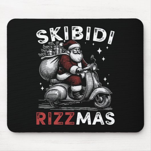 Skibidi Rizzmas Vintage Vrolijk Kerstfeest Santa S Muismat (Voorkant)