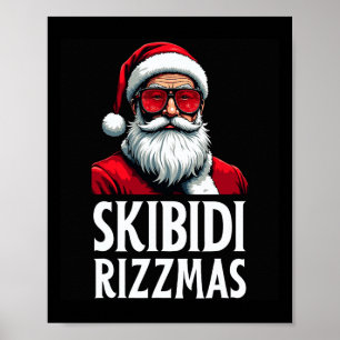 Skibidi Rizzmas Vrolijk Kerstman Grappig Poster