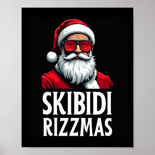Skibidi Rizzmas Vrolijk Kerstman Grappig Poster (Voorkant)