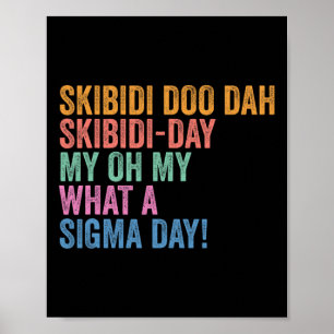 Skibidi Sigma Dag Grappige Gen Z Terug naar School Poster