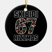 Skibidi Six Seven Rizzmas Funny Christmas 2025 Mem Keramisch Ornament (Voorkant)