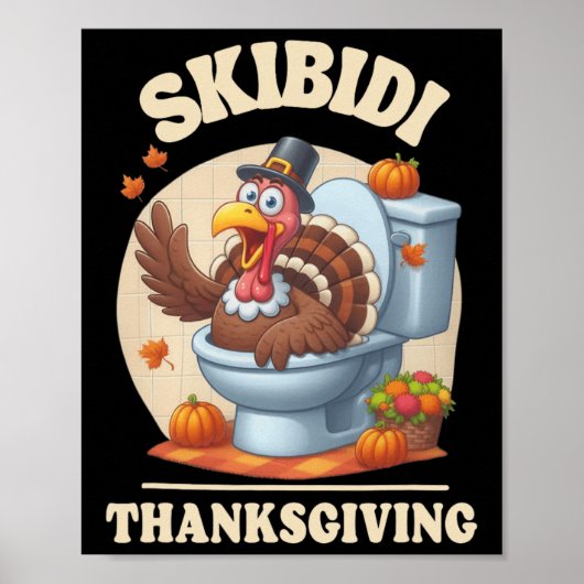 Skibidi Thanksgiving Funny Meme Skibidi Toilet Tur Poster (Voorkant)