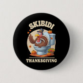 Skibidi Thanksgiving Funny Meme Skibidi Toilet Tur Ronde Button 5,7 Cm (Voorkant)