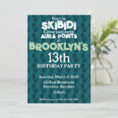 Skibidi Toilet Groene Verjaardag Party Uitnodiging (Staand voorkant)