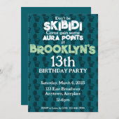 Skibidi Toilet Groene Verjaardag Party Uitnodiging (Voorkant / Achterkant)