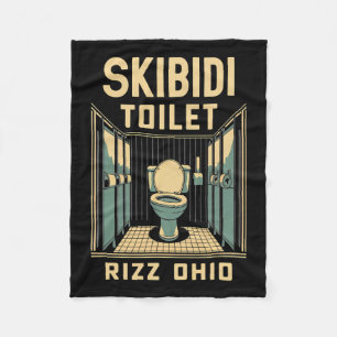 Skibidi Toilet Rizz Ohio Grappige meme Retro Vinta Fleece Deken