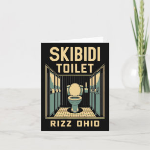 Skibidi Toilet Rizz Ohio Grappige Meme Retro Vinta Kaart