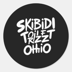 Skibidi Toilet Rizz Ohio Grappige meme Retro Vinta Ronde Sticker