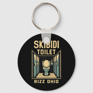 Skibidi Toilet Rizz Ohio Grappige meme Retro Vinta Sleutelhanger