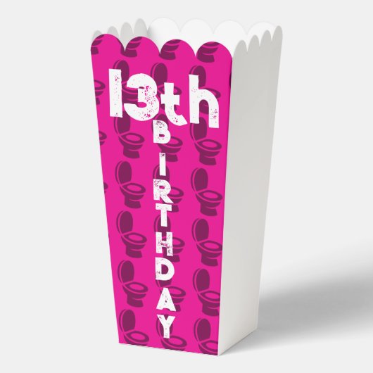 Skibidi Toilet Roze Verjaardagsfeest Bedankdoosjes (Achterkant)