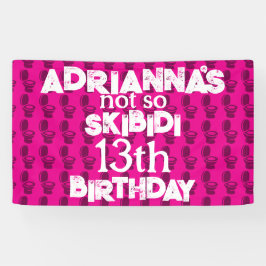 Skibidi Toilet Roze Verjaardagsfeest Spandoek