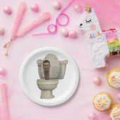 Skibidi toiletpapier partij bord wegwerp (Feest)