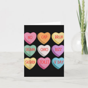 Skibidi Valentijnsdag Rizz Snoep Hart Groovy Kaart