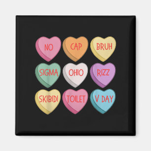 Skibidi Valentijnsdag Rizz Snoep Hart Groovy Magneet