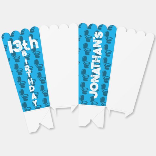 Skibidi Verjaardagsfeestje Bedankdoosjes (Ongevouwen)