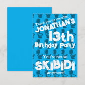 Skibidi Verjaardagsfeestje Bedankkaart (Voorkant / Achterkant)