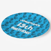 Skibidi Verjaardagsfeestje Papieren Bordje (Gekanteld)