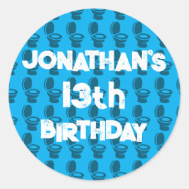 Skibidi Verjaardagsfeestje Ronde Sticker